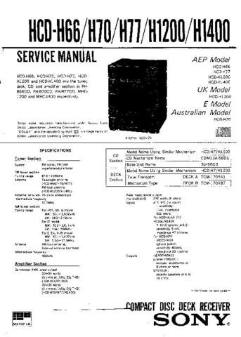 SONY HCDH1400 Service Manual  by download #92203