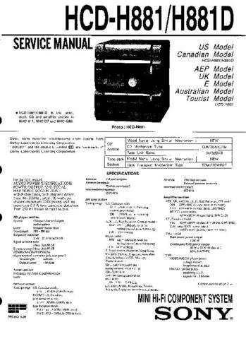 SONY HCDH881 Service Manual  by download #92210