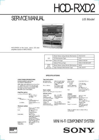 SONY HCDRXD2 Audio Service Manual  by download #92217