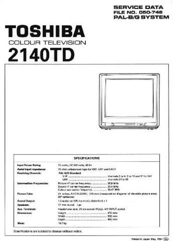 TOSHIBA 2140TD Service Information by download #92263