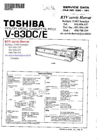 TOSHIBA V83CD Service Information by download #92283