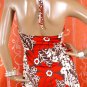 Floral Print Twisted Halter Neck Tunic Top