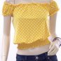 Yellow On/Off Sleeve Smocked Waist Blouse 5132
