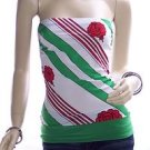 Large Green Wide Contrast Band Hem Tube Top 4901