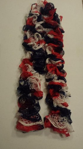 Red White Blue Ruffled Scarf