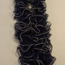 Blue and Silver Trim Ruffled Scarf