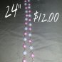 24" Pink & White pearl Necklace