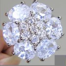 White topaz Flower 18K GP Ring