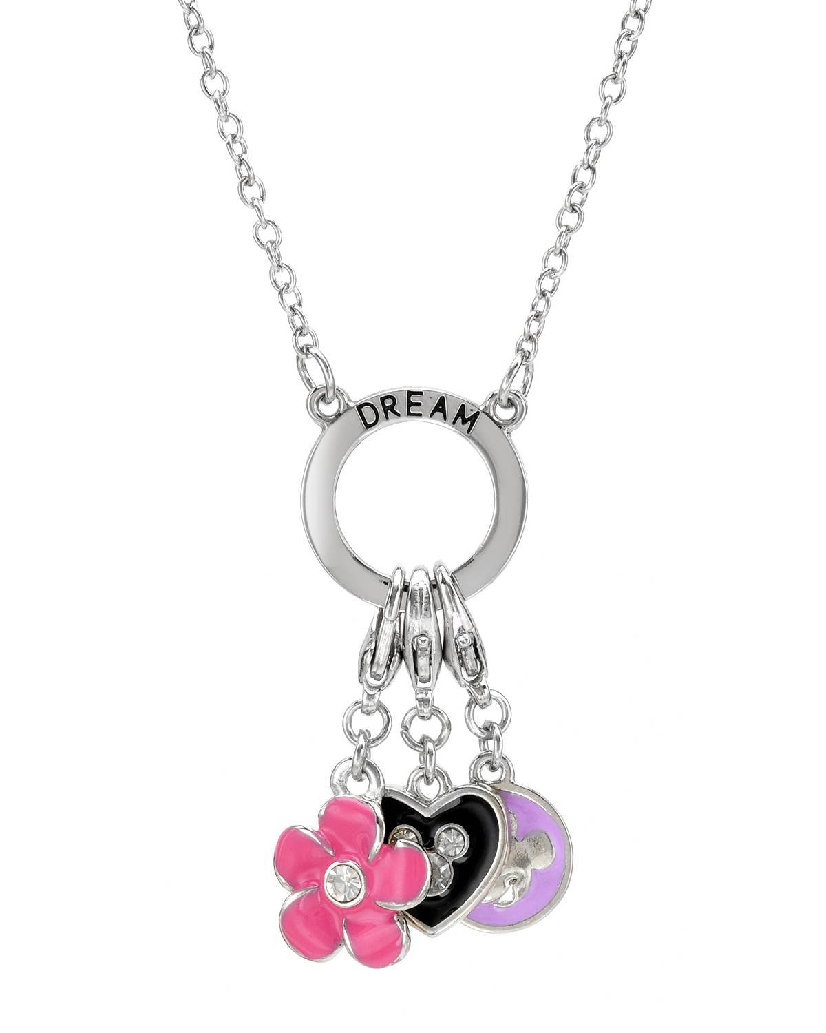 Disney necklace with genuine crystal pendants
