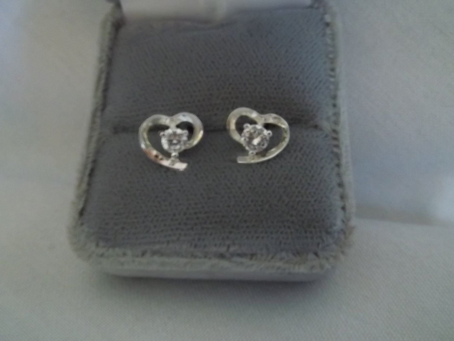 Silver Curved Heart Stud Earrings