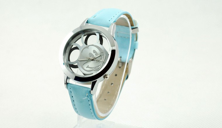 Round Dial Mickey Mouse Watch With Blue Band