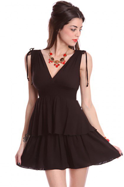 Black Tiered Dress Size L