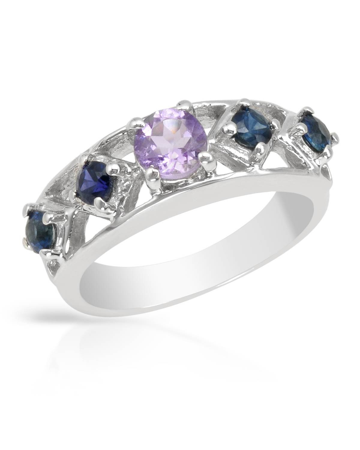 light blue amethyst sapphire ring