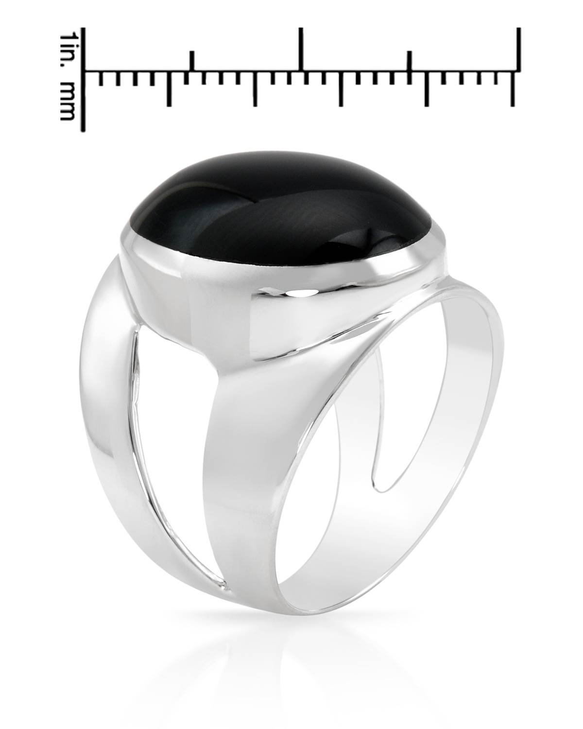 Genuine Onyx Ring in Sterling Silver