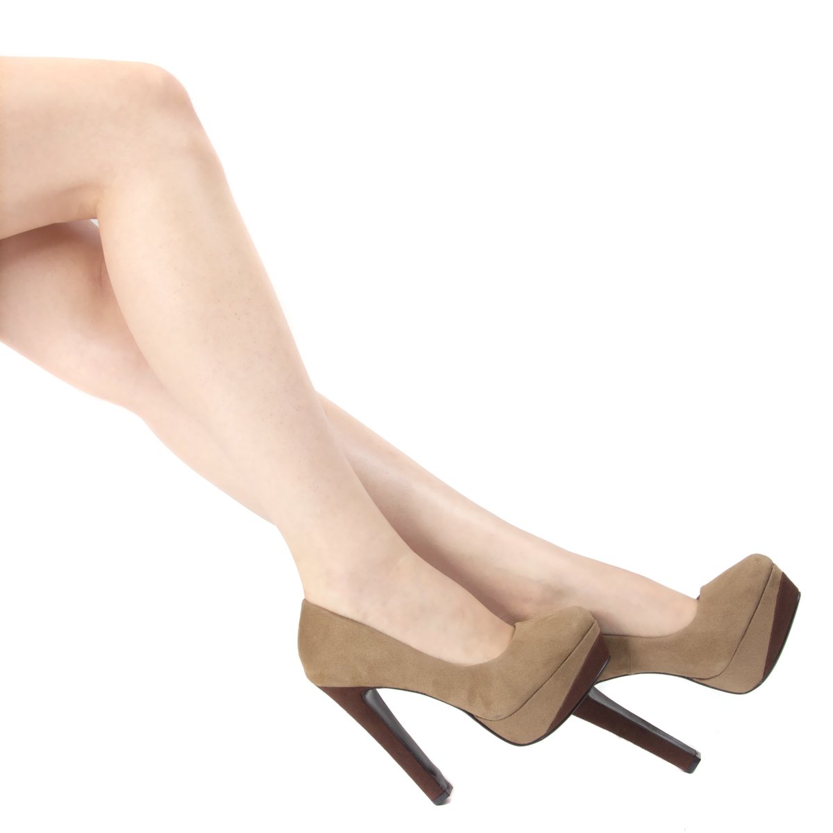 brown platform chunky heels