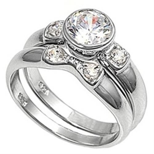 Sterling Silver Bezel Set Cubic Zirconia Rings Size 7