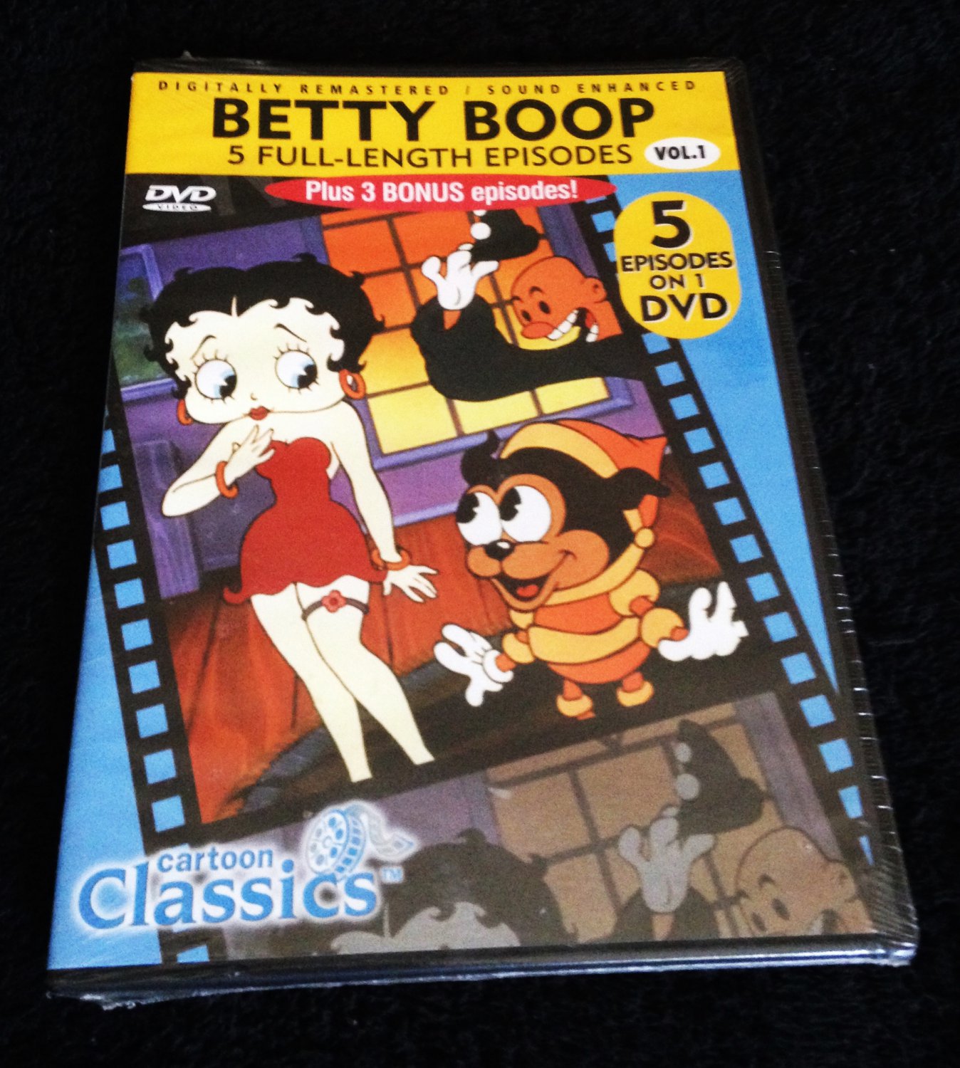 Betty Boop Vol. 1 DVD - 5 Full Length Episodes (PLUS 3) - Cartoon Classics