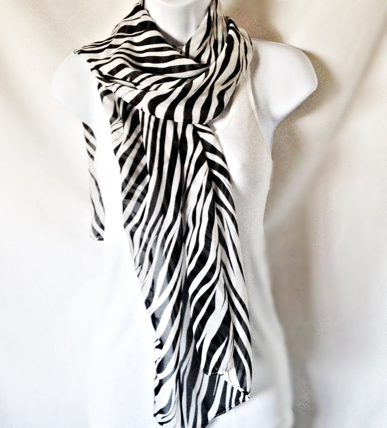 Silky Zebra Print Shawl/Scarf