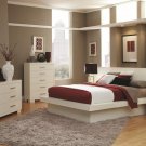 Contemporary White Platform Bed (Queen)