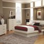Contemporary White Platform Bed (Queen)