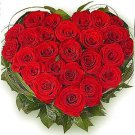 Heart Shaped Arrangement Of Roses