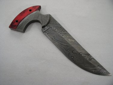 Full Tang Damascus Steel Hand Made Fixed Blade Knife & Seasond Wood Handle + Genuine Leather Sheath