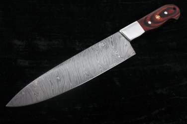63 BCDK 12.5" Inches Master Chef Damascus Knife with Beautiful Seasoned Wood & Mosaic