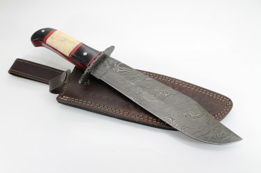 Full Tang Custom HandMade Bowie Damascus Blade Hunting Knife 176 FI