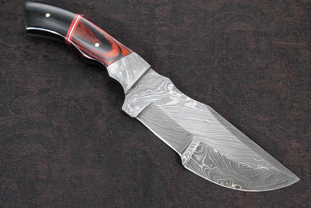 128fi Full Tang Damascus Steel Fixed Blade Knife And Dollar Wood And