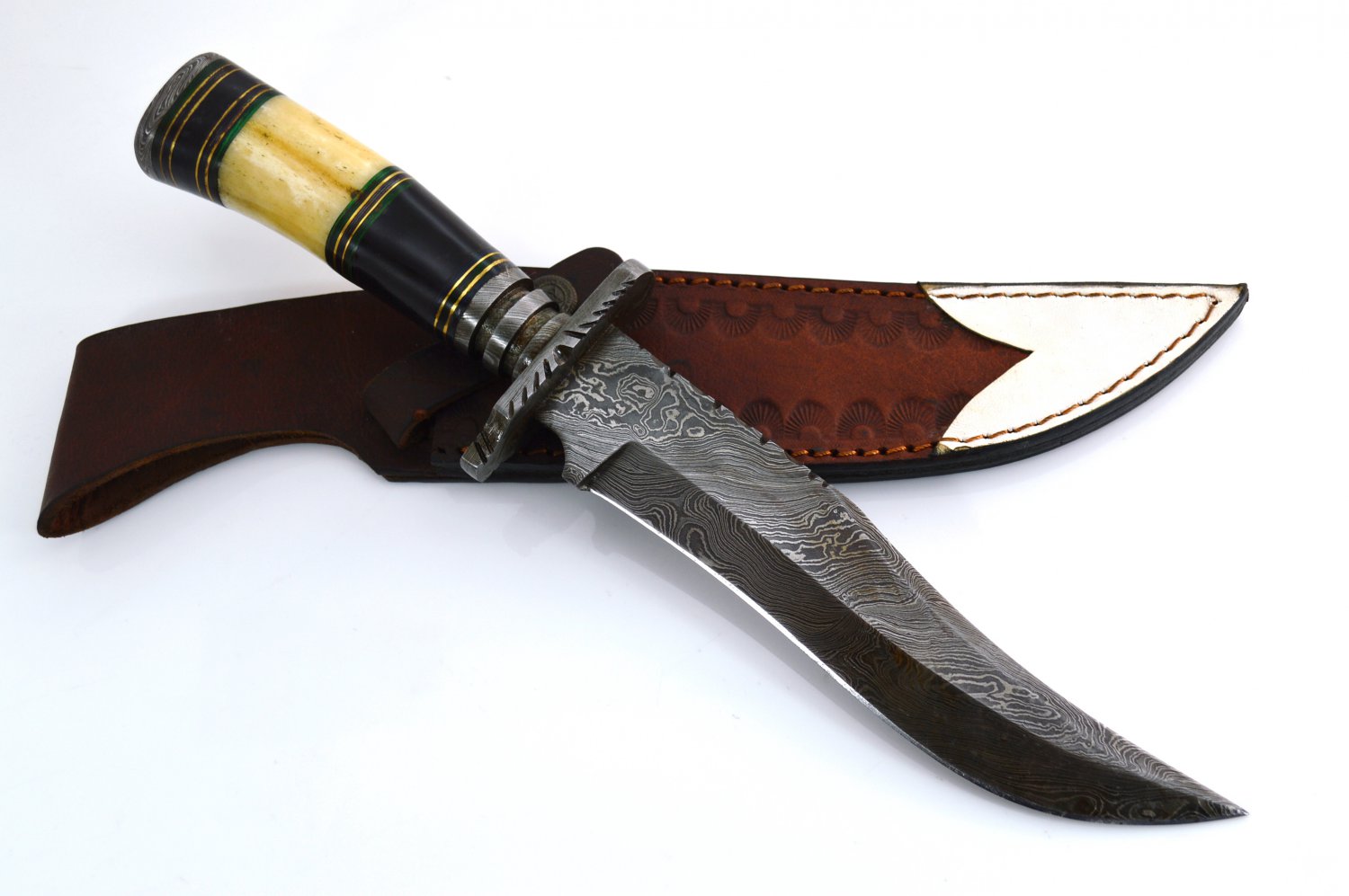 Hecfi2 Custom Hand Made Damascus Steel Fixed Blade Knife
