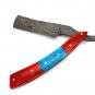 HeCDRK1 Custom Made Damascus Blade Razor Knife & Bone Handle with Leather Sheath