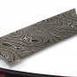 HeCDRK3 Custom Made Damascus Blade Razor Knife & Wood & Buffalo Horn Handle with Leather Sheath