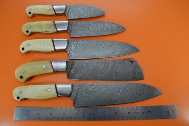 DKKS2 Full Tange Damascus Steel Kitchen Knife Set