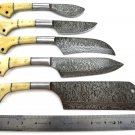 Full Tang Damascus Steel Hand Made Kitchen Knife Set Creascent