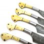 Full Tang Damascus Steel Hand Made Kitchen Knife Set Creascent