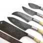 Full Tang Damascus Steel Hand Made Kitchen Knife Set Creascent