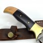 Full Tang Damascus Steel Hand Made Fixed Blade Knife & Seasond Wood Handle + Genuine Leather Sheath