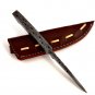 Full Tand 100% Damascus Knife with Leather Sheath