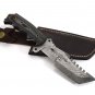Full Tang Damascus Steel Hand Made Fixed Blade Knife + Genuine Leather Sheath