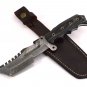 Full Tang Damascus Steel Hand Made Fixed Blade Knife + Genuine Leather Sheath