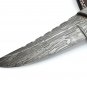 PRIH3 Full Tang Damascus Steel Boade Knife + Leather Sheath