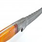 PRIH3 Full Tang Damascus Steel Boade Knife + Leather Sheath