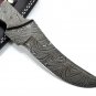 PRIH1 Full Tang Damascus Steel Boade Knife + Leather Sheath