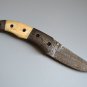 187 FO Damascus Folding Blade with Damascus Bolsters and Leather Sheath