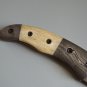187 FO Damascus Folding Blade with Damascus Bolsters and Leather Sheath