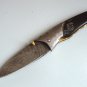 191 FO Damascus Folding Blade with Damascus Bolsters & Bull Horn and Leather Sheath
