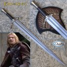 As In Lord Of The Rings LOTR Boromir Sword with Wall Plaque