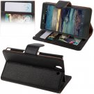 Lichi Texture Leather Case with Holder & Credit Card Slots for Sony Xperia Z / L36H / C6603 (Black)