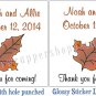 Personalized FALL WEDDING Favor Bag TAGS or Sticker LABELS AUTUMN LEAVES