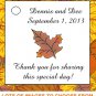 Personalized FALL LEAVES AUTUMN WEDDING Favor Bag Gift TAGS Party Supplies